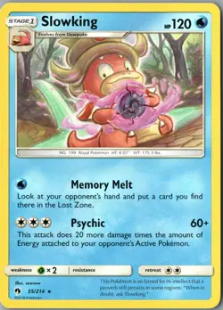 Slowking Rare SM - Lost Thunder 55/214 NM Normal - Pokemon - Image 1