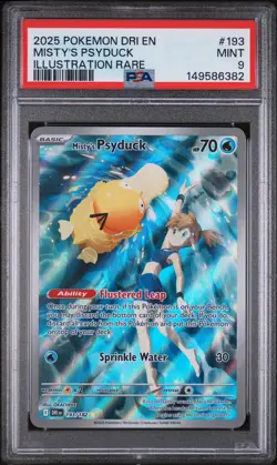 2025 POKEMON DRI EN-DESTINED RIVALS ILLUSTRATION RARE #193 MISTY'S PSYDUCK PSA 9 - Image 1