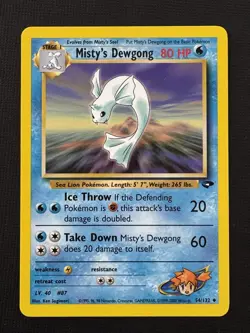 Pokemon Misty's Dewgong 54/132 Gym Challenge Unlimited Uncommon 80HP - Image 1