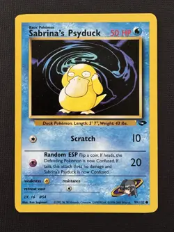 Pokemon Sabrina's Psyduck 99/132 Gym Challenge Regular Common 50HP Basic - Image 1