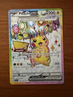 Pikachu EX Ultra Rare Holo 219/191 Surging Sparks 200 HP 300 Attack Pokemon - Image 1