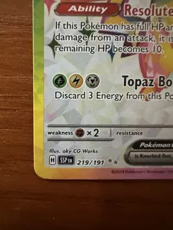 Pikachu EX Ultra Rare Holo 219/191 Surging Sparks 200 HP 300 Attack Pokemon - Image 5