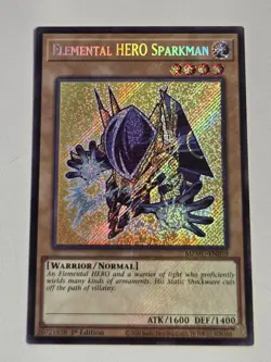 Yugioh! Elemental HERO Sparkman, MZMU-EN059, Secret Rare, 1st Edition - Image 1
