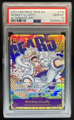 2023 One Piece Monkey.D.Luffy Secret Rare Alt Art Alternative #OP05-119 PSA 10 - Image 1