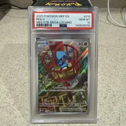 Pokemon TCG Riolu Black Star Promo Mega Evolutions Illustration Rare PSA 10 - Image 1
