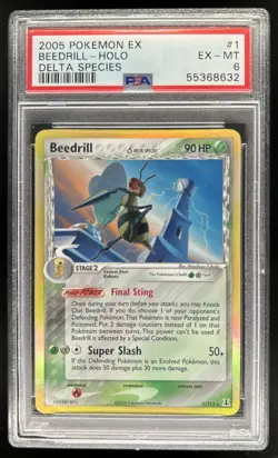 2005 Pokemon EX Delta Species Beedrill Holo Rare #1/113 PSA 6 - Image 1