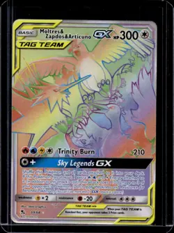 2019 Pokemon SM Hidden Fates Moltres & Zapdos ArticunoTag Team #69/68 - Image 1