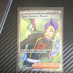 Pokemon Team Rocket's Petrel Ultra Rare Full Art Trainer Holo SV10 226/182 - Image 1