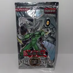 YuGiOh Enemy of Justice 1st Edition Booster Pack EOJ (Guaranteed UNWEIGHED) - Image 1