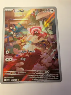 Stufful 154/132 Me01: Mega Evolution Holo Pokemon Card Illustration Rare NM - Image 1