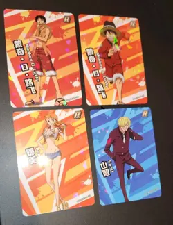 One Piece 4 Card Lot MONKEY D. LUFFY, NAMI + SANJI Rare Prizms - Image 1