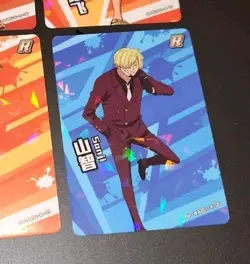 One Piece 4 Card Lot MONKEY D. LUFFY, NAMI + SANJI Rare Prizms - Image 3