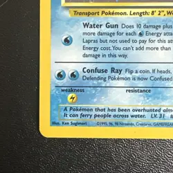 Pokemon TCG Lapras Fossil Holo Unlimited Rare Card 10/62 Vintage MP - Image 5