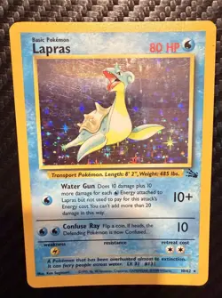 Pokemon Lapras 80 HP Fossil Holo Rare 10/62 English Wizards of the Coast Card - Image 1