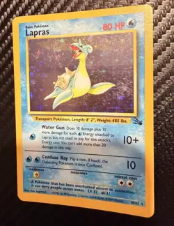 Pokemon Lapras 80 HP Fossil Holo Rare 10/62 English Wizards of the Coast Card - Image 2