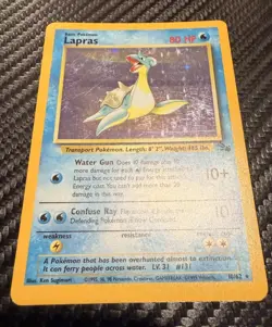 Pokemon Lapras 80 HP Fossil Holo Rare 10/62 English Wizards of the Coast Card - Image 3