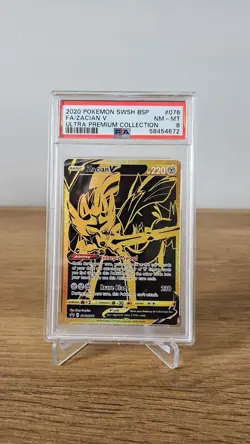 PSA 8 NM-MT Zacian V SWSH076 Premium Collection Black Star Promo Pokemon Card - Image 1