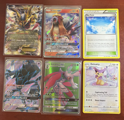 LOT of 6 Pokemon TCG cards Giratina GX Necrozma GX Entei - all MP to Heavy Play - Image 1