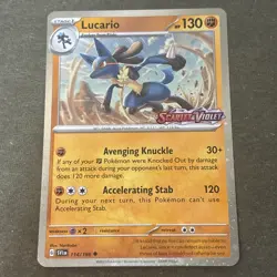 Lucario - 114/198 Pokemon Stamped Scarlet & Violet Premium Collection Promo Card - Image 1