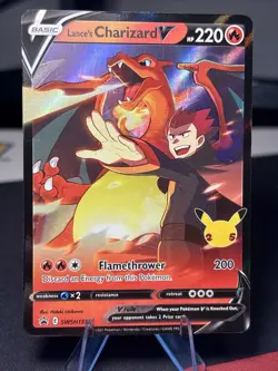 Pokemon Lance's Charizard v SWSH133 Holo Black Star Promo Card NM - Image 1