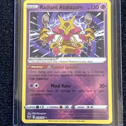 Radiant Alakazam 059/195 Holo Rare Silver Tempest SWSH12 Pokemon English - Image 1