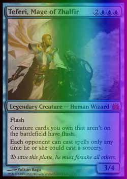 MTG Magic the Gathering Teferi, Mage of Zhalfir (13/15) FTV Legends LP FOIL - Image 1