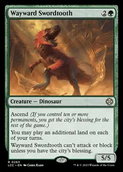 MTG Wayward Swordtooth (263/401) The Lost Caverns of Ixalan Commander NM - Image 1