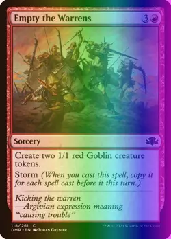 MTG Magic the Gathering Empty the Warrens (118/521) Dominaria Remastered LP FOIL - Image 1