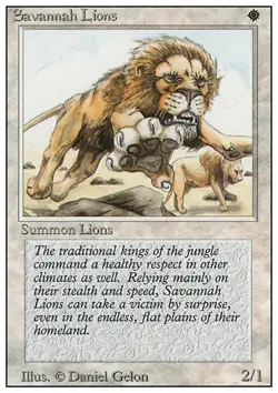 MTG Magic the Gathering Savannah Lions (39/306) Revised Edition LP - Image 1