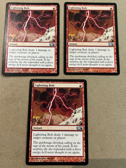 3x Lightning Bolt - m10 - core set 2010- MTG - Magic the Gathering - x3 - Image 1