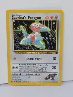 Pokemon TCG Sabrina's Porygon 98/132 Gym Heroes Challenge MP - Image 1