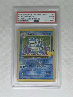 Blastoise Holo Rare Classic Collection 2/102 Pokemon TCG Celebrations PSA 9 Mint - Image 1