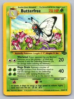 BUTTERFREE 33/64 UNCOMMON JUNGLE POKEMON LP - Image 1
