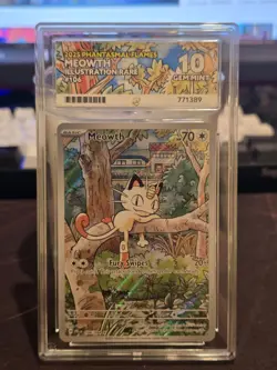 Pokemon TCG Phantasmal Flames Meowth 106/094 ACE 10 GEM MINT perfect Sub Grades - Image 1