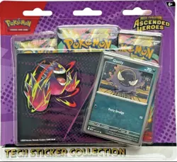 Pokemon TCG Ascended Heroes Gastly Tech Sticker Collection 3 Packs - Image 1