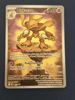 Pokemon - Mega Evolution - Alakazam 009 Pokemon Center Stamp Black Star Promo - Image 1