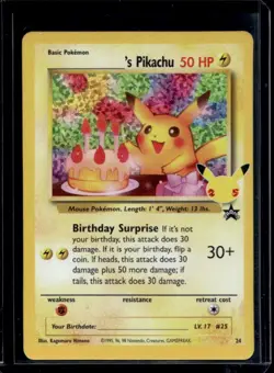 2021 Pokemon SWSH Celebrations Pikachu Classic Collection #24 - Image 1