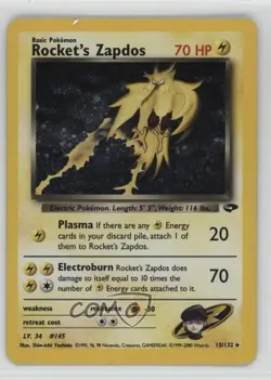 Rocket's Zapdos Holo Pokemon Gym Challenge #15 2000 - Image 1