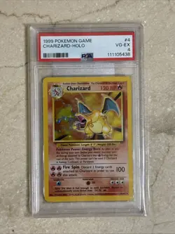 1999 Pokemon Game Charizard-Holo 4/102 - Image 1