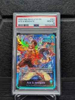 2025 ONE PIECE STARTER DECK ST22-ACE & NEWGATE #001 ACE & NEWGATE PSA 10 - Image 1