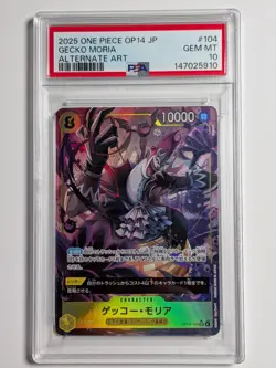 PSA 10 One Piece The Azure Sea’s Seven Gecko Moria OP14-104 SR Japanese - Image 1