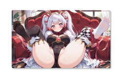 YuGiOh Duel Playmat MALICE WHITE RABBIT CCG TCG Trading Card Game Mat &Bag ygo - Image 1
