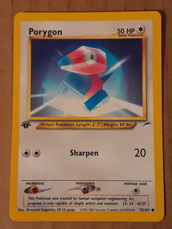 Pokemon Porygon 78/105 1st Edition NEO Destiny NM See Pictures - Image 1