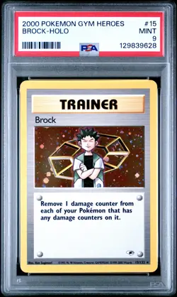 2000 POKEMON GYM HEROES #15 BROCK-HOLO PSA 9 - Image 1