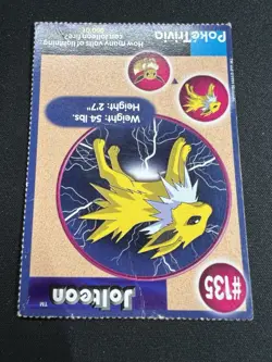 Pokemon Poke Trivia Jolteon #135 Burger King Card LP - Image 4