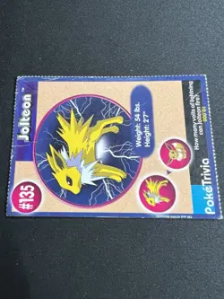 Pokemon Poke Trivia Jolteon #135 Burger King Card LP - Image 5
