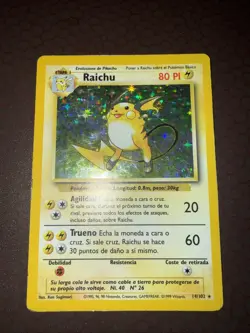 Pokemon! Raichu (Spanish) - Base Set - Holo -14/102- MP! - Image 2
