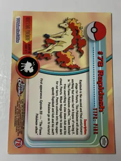 2000 Topps Chrome Pokemon Series 1 #78 Rapidash FREE COMBINED SHIPPING - Image 2
