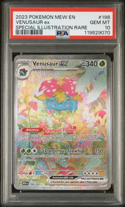 2023 POKEMON MEW EN-151 SPECIAL ILLUSTRATION RARE #198 VENUSAUR EX PSA 10 - Image 1