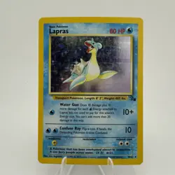 Pokemon Fossil Laparas Vintage Holo Rare Pokemon Card 10/62 WOTC TCG Free Ship! - Image 1